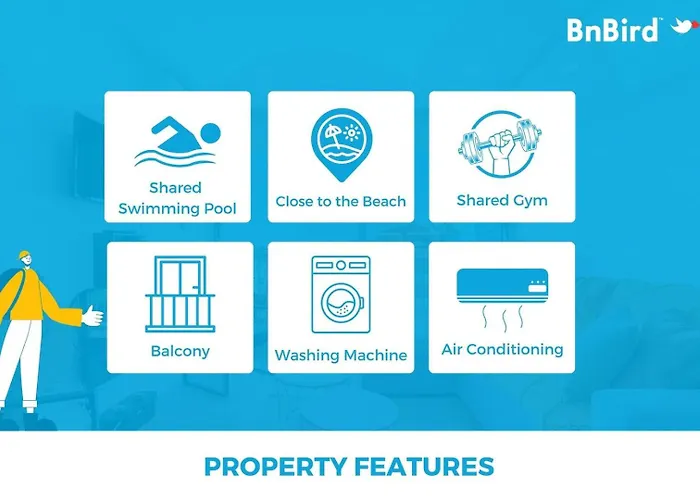 Blue Breeze | Pool View, Gym & Balcony * אספיניו